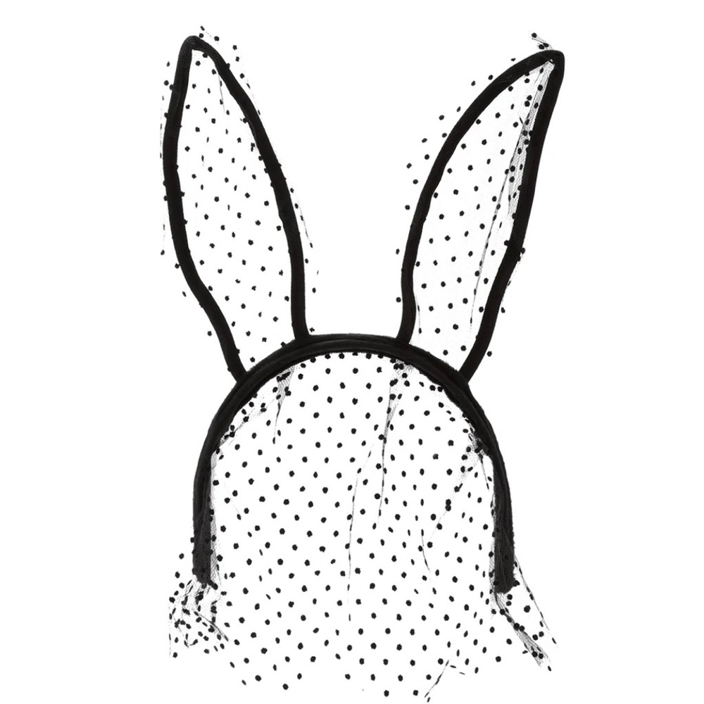 Empress Mimi Honey Bunny Black Lace Ears Headband